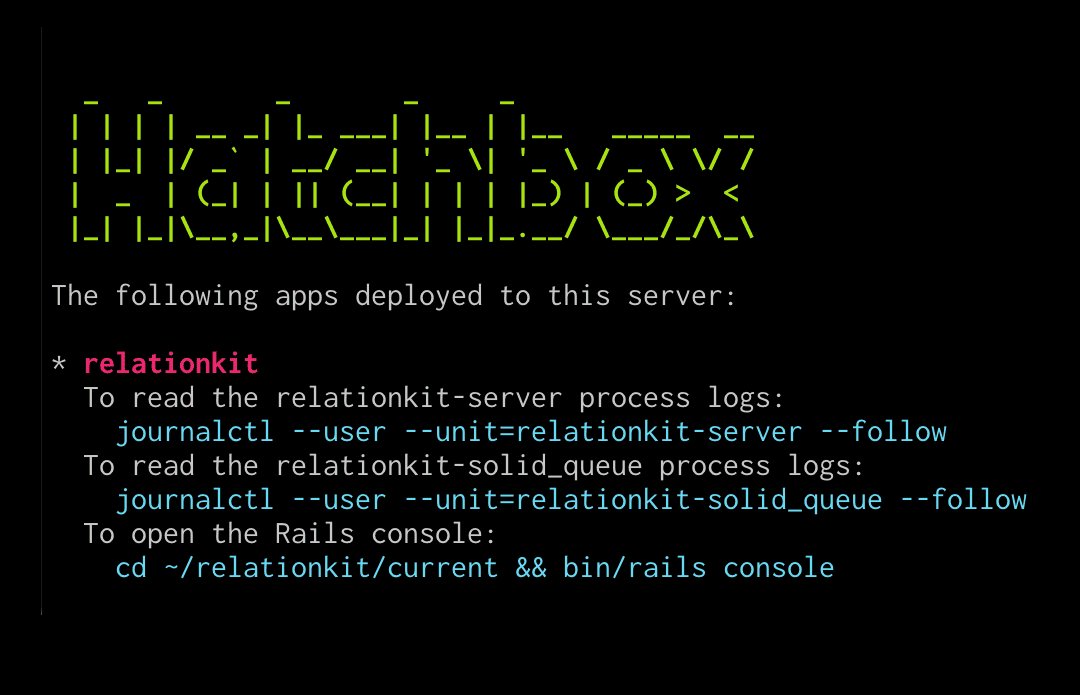 Terminal showing SSH access to a Hatchbox-managed server